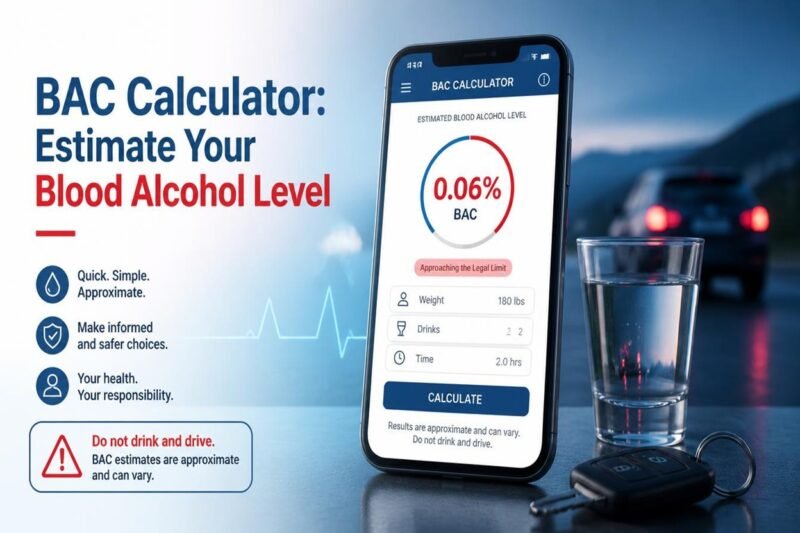BAC Calculator: Free Blood Alcohol Level Estimator 2026