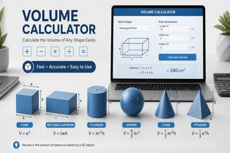 Volume Calculator | Calculate Volume of Any Shape Online 2026